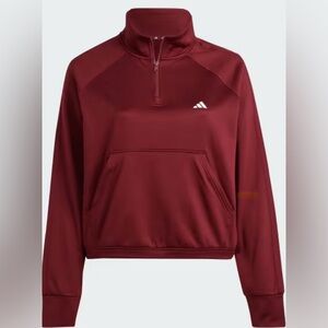 Adidas 1X Quarter-Zip Burgundy Fleece Sweatshirt